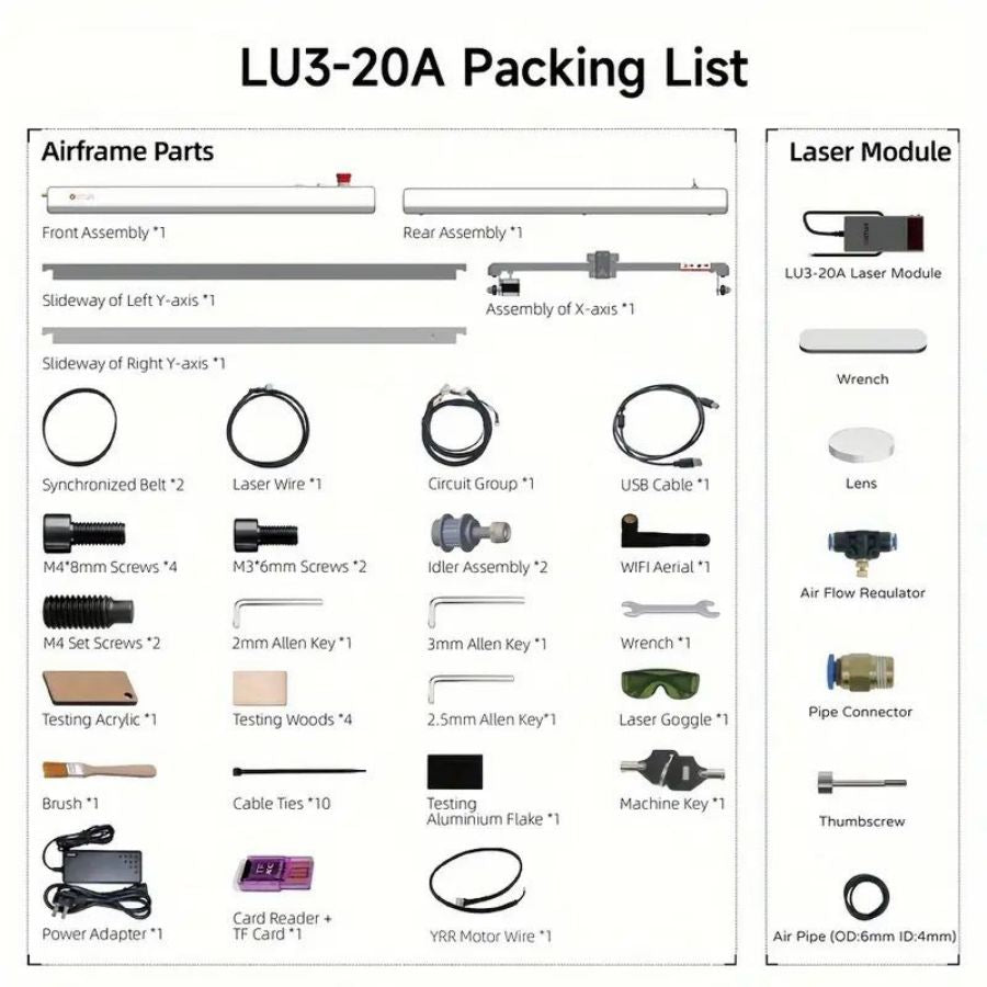 Machine de gravure et de découpe laser Ortur LM3 20 000 mm/min (40 W/20 W/10 W)