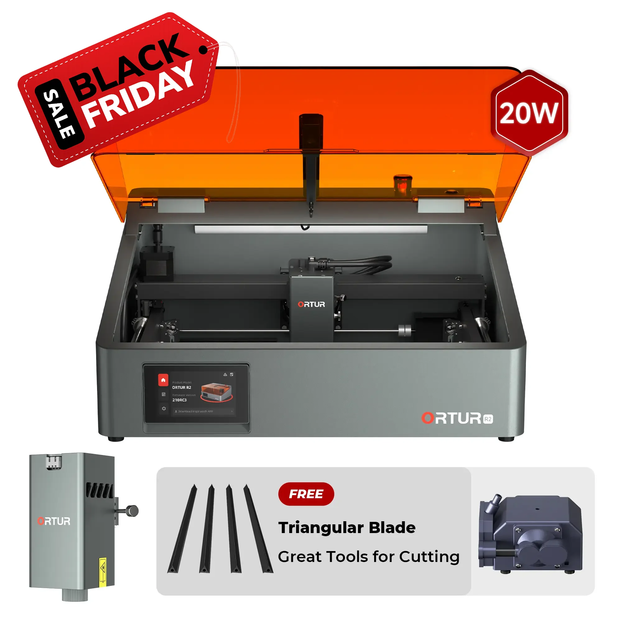 Ortur R2 Smart Laser Engraver 1.3W IR/10W/20W